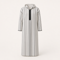 Casablanca Black Striped Hooded Thobe — House Hamlouchi