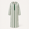 Fès Green Striped Hooded Thobe — House Hamlouchi