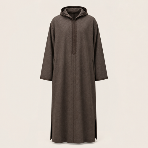 Atlas Olive Hooded Thobe — House Hamlouchi